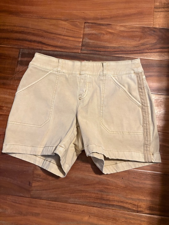 SPANX Pants - SPANX‎ Twill Utility Shorts Khaki Tan Pull On Shaping Shorts Size S (0354)